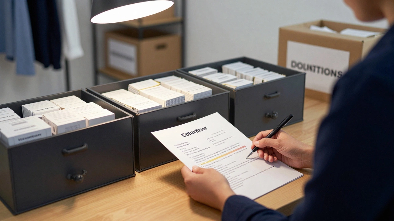 Organized workspace showing volunteer skills and career development