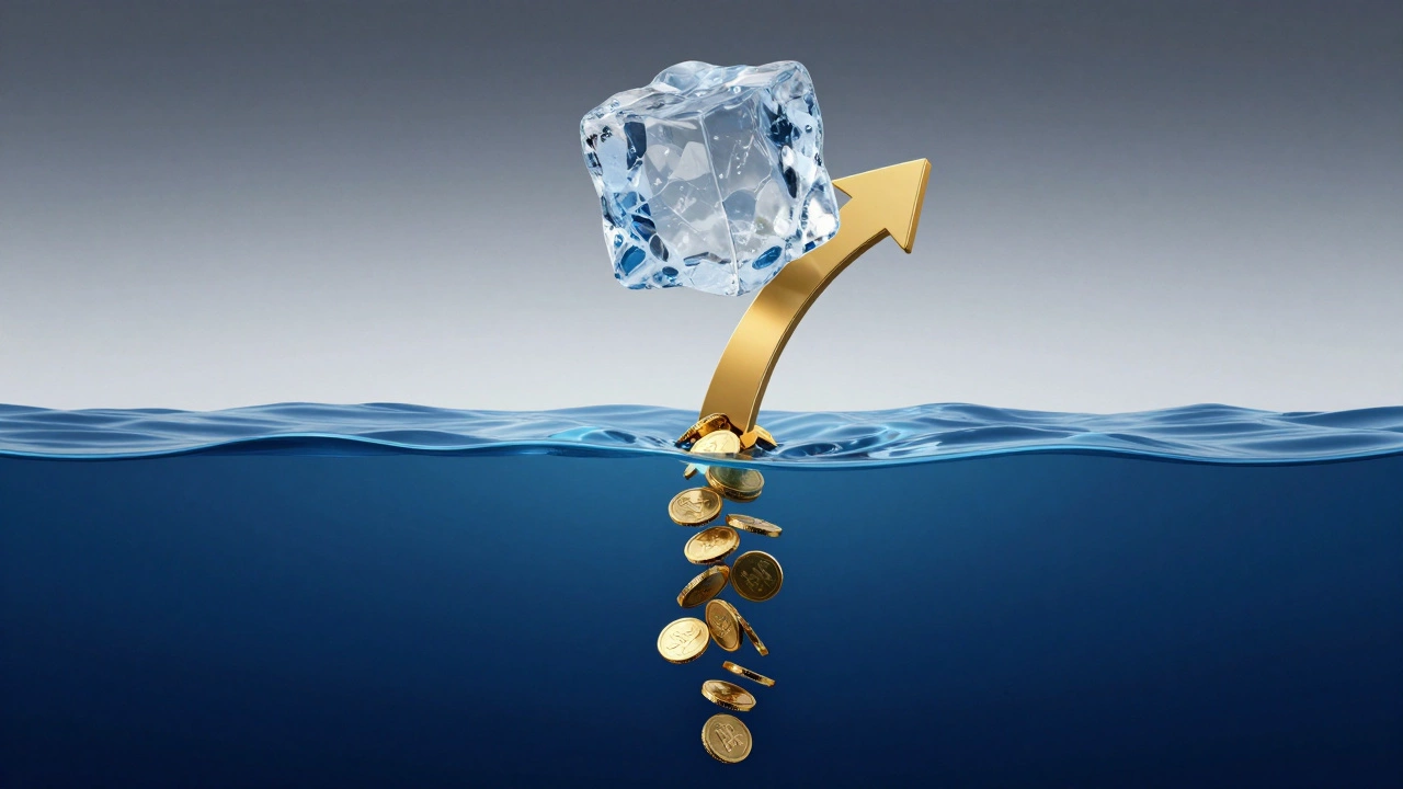 A conceptual image of an iceberg representing a single event over a deep ocean of recurring donors.