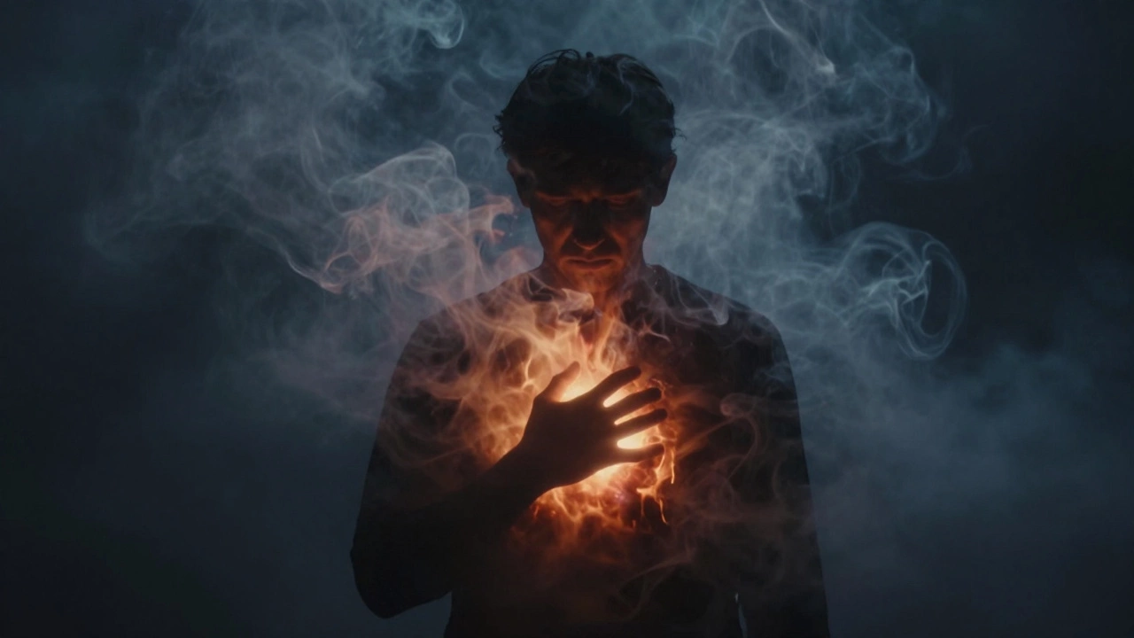 Conceptual art showing a silhouette of a person experiencing emotional burnout