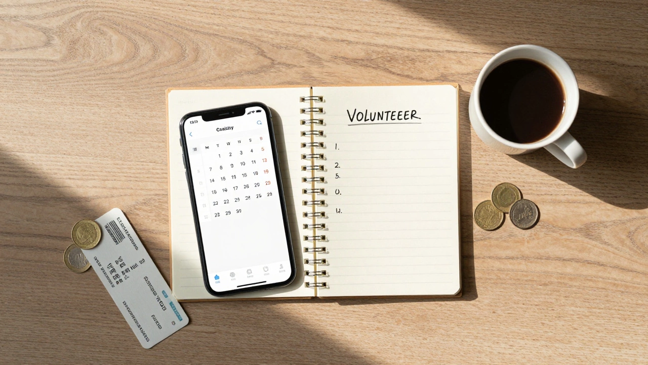 Desk setup with calendar and notes illustrating strategic volunteer planning