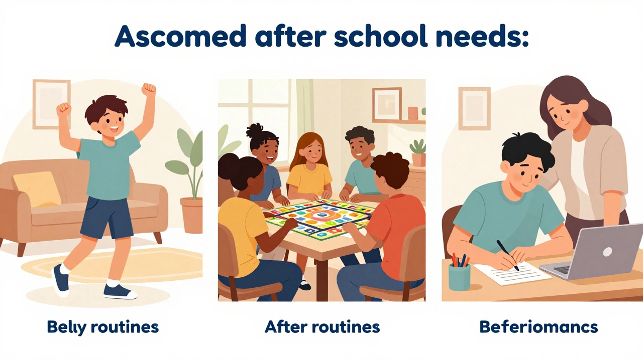 Illustration of kids and teens doing different after-school activities