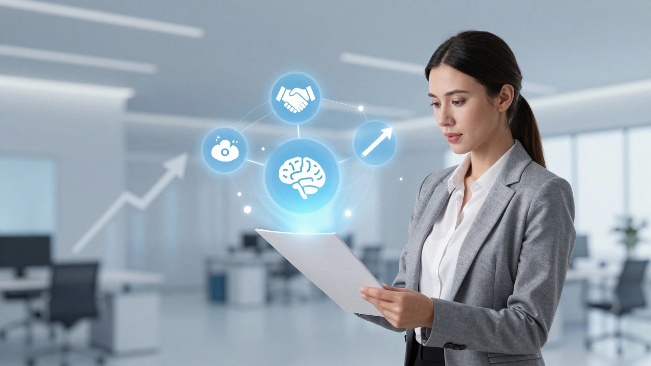 Professional woman reviewing skills gained from volunteering experience