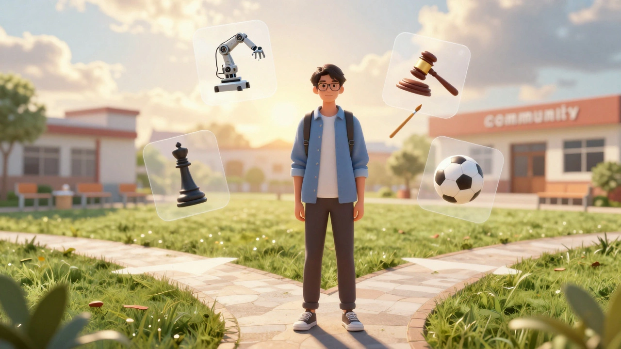 Student choosing between various extracurricular activity paths