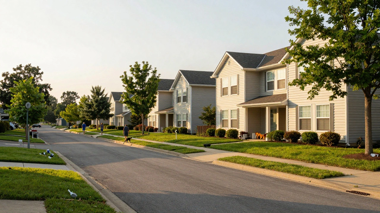 Supportive housing units blending into a peaceful suburban neighborhood