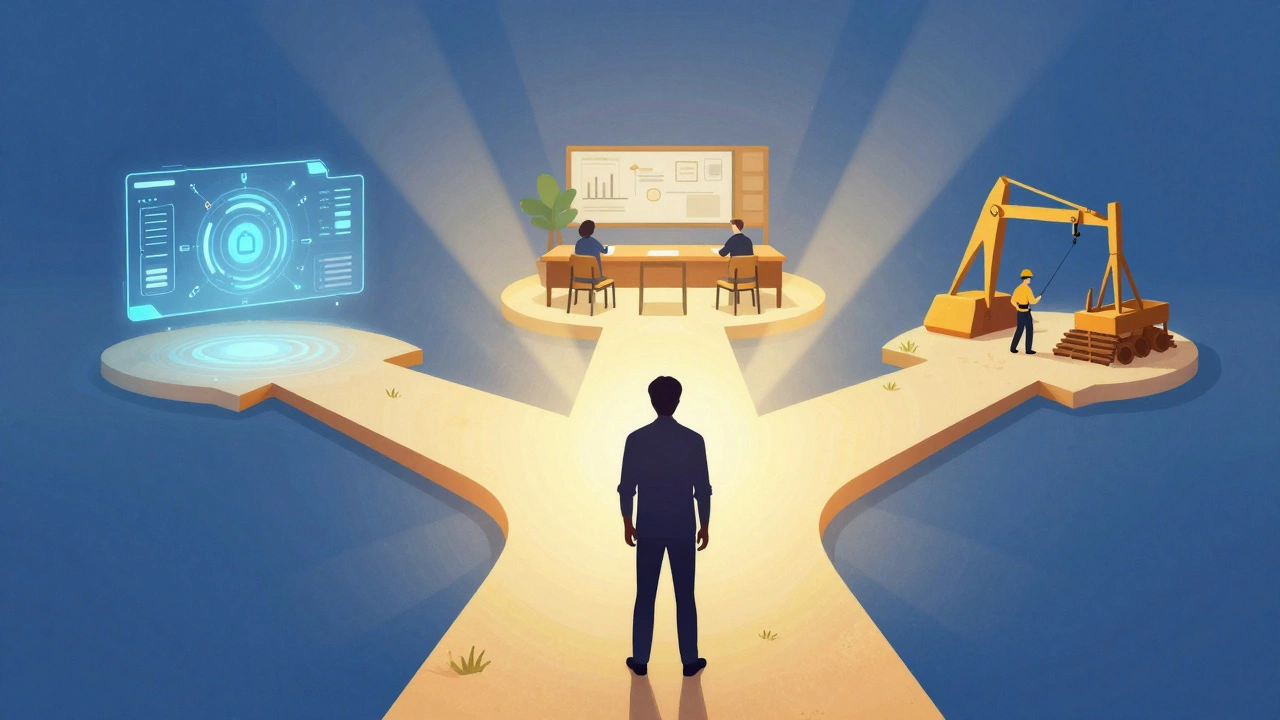 Illustration of a person choosing a volunteering path