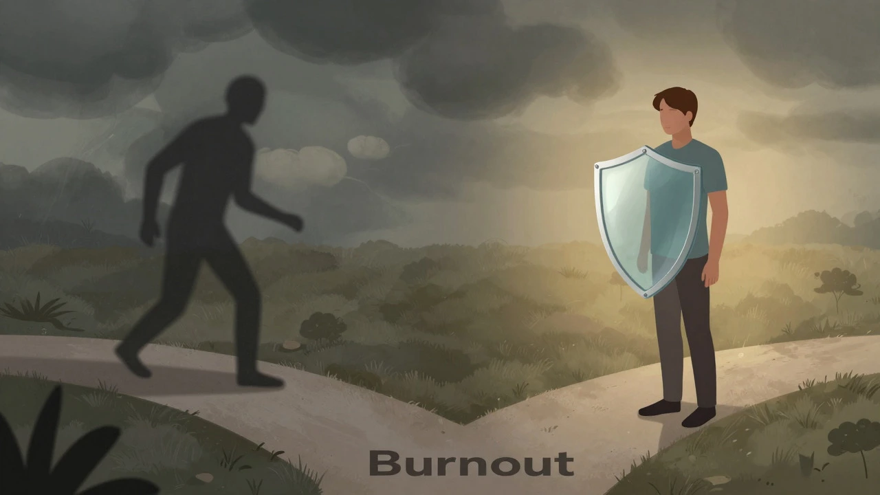 Illustration of choosing healthy boundaries over burnout