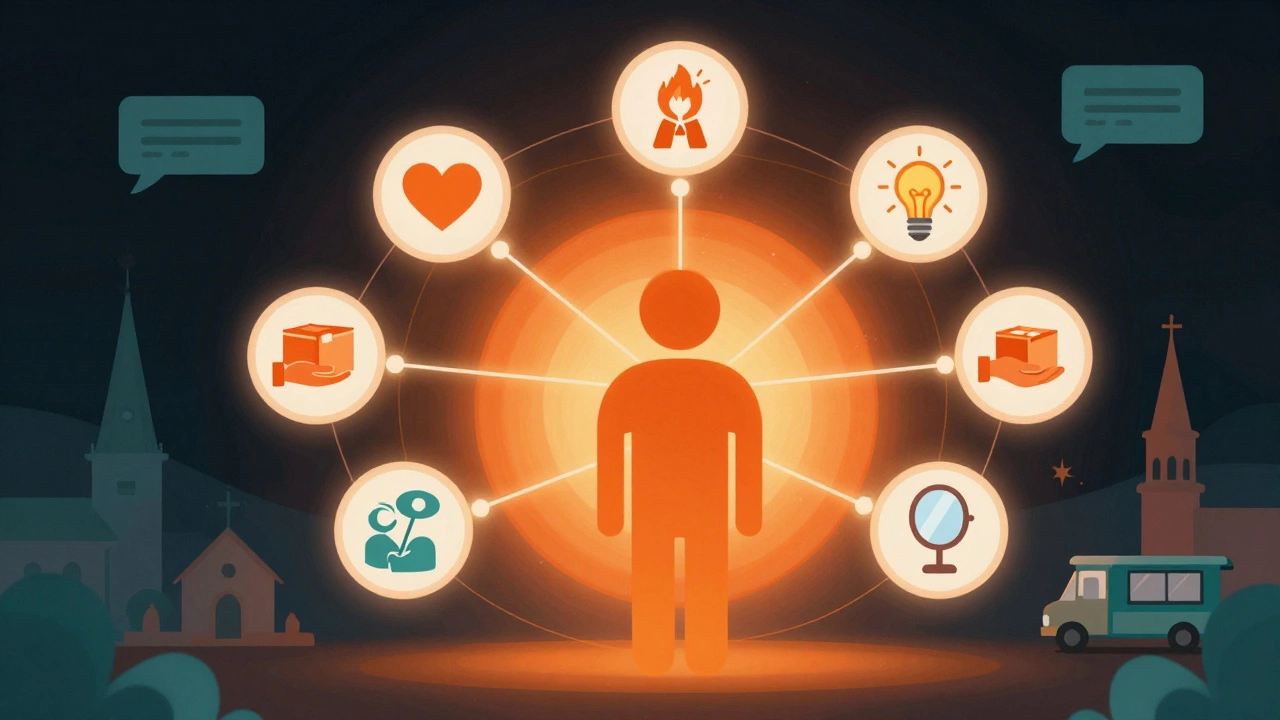 Illustration of interconnected social support networks