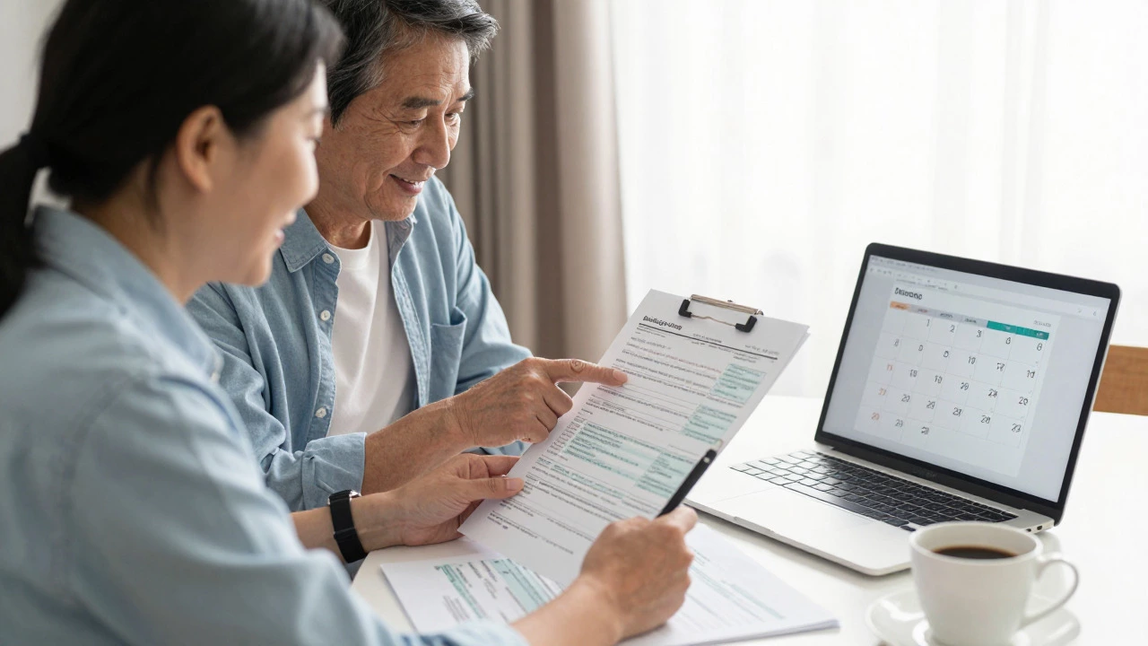 Couple planning tax strategies and bunching charitable donations at home