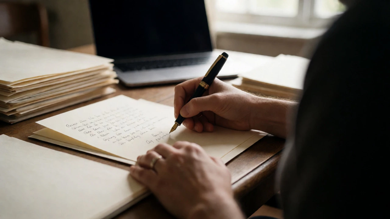 Fundraiser writing a personalized thank-you note